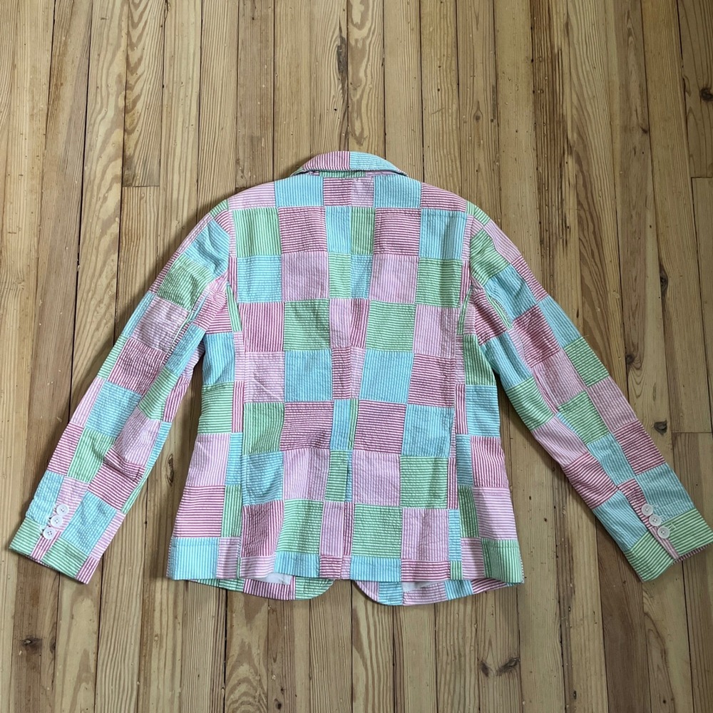 NWT Talbots Patchwork Seersucker Blazer Madras Ja… - image 7